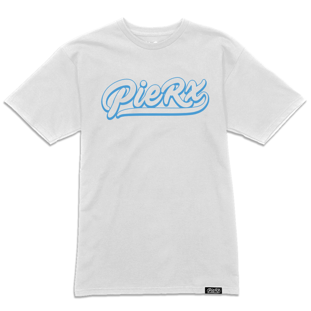 Whip Game Tee - White/Powder Blue