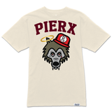 Rx Wolf x PieRx Block Tee - Natural/Burgundy