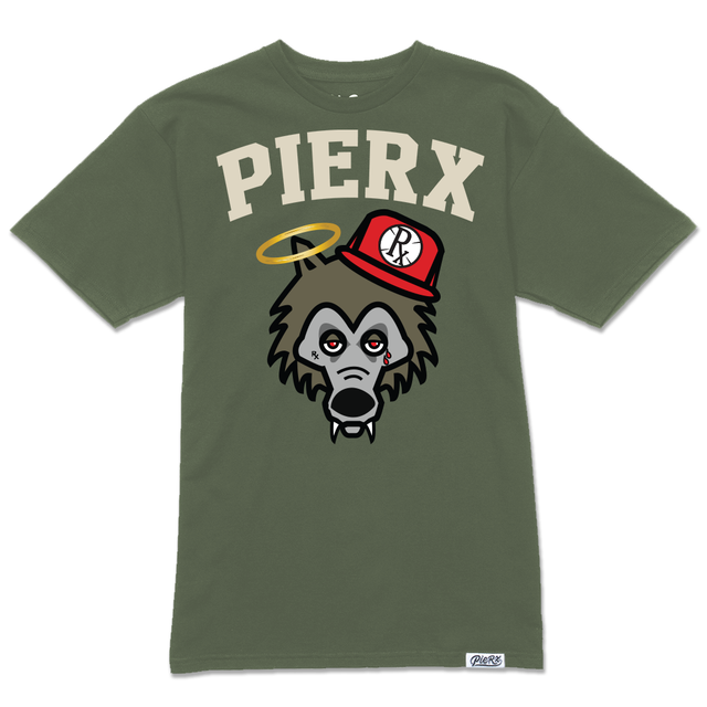 Rx Wolf x PieRx Block Tee - Olive/Cream