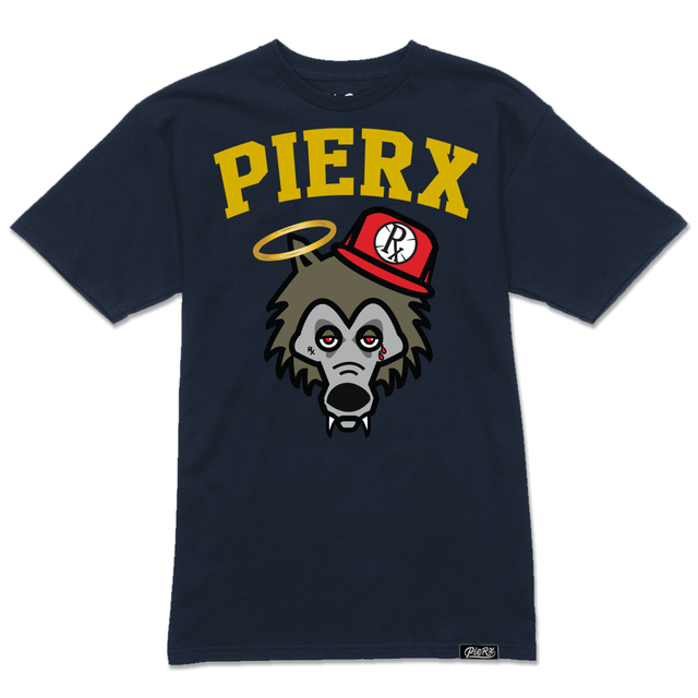 Rx Wolf x PieRx Block Tee - Navy/Gold
