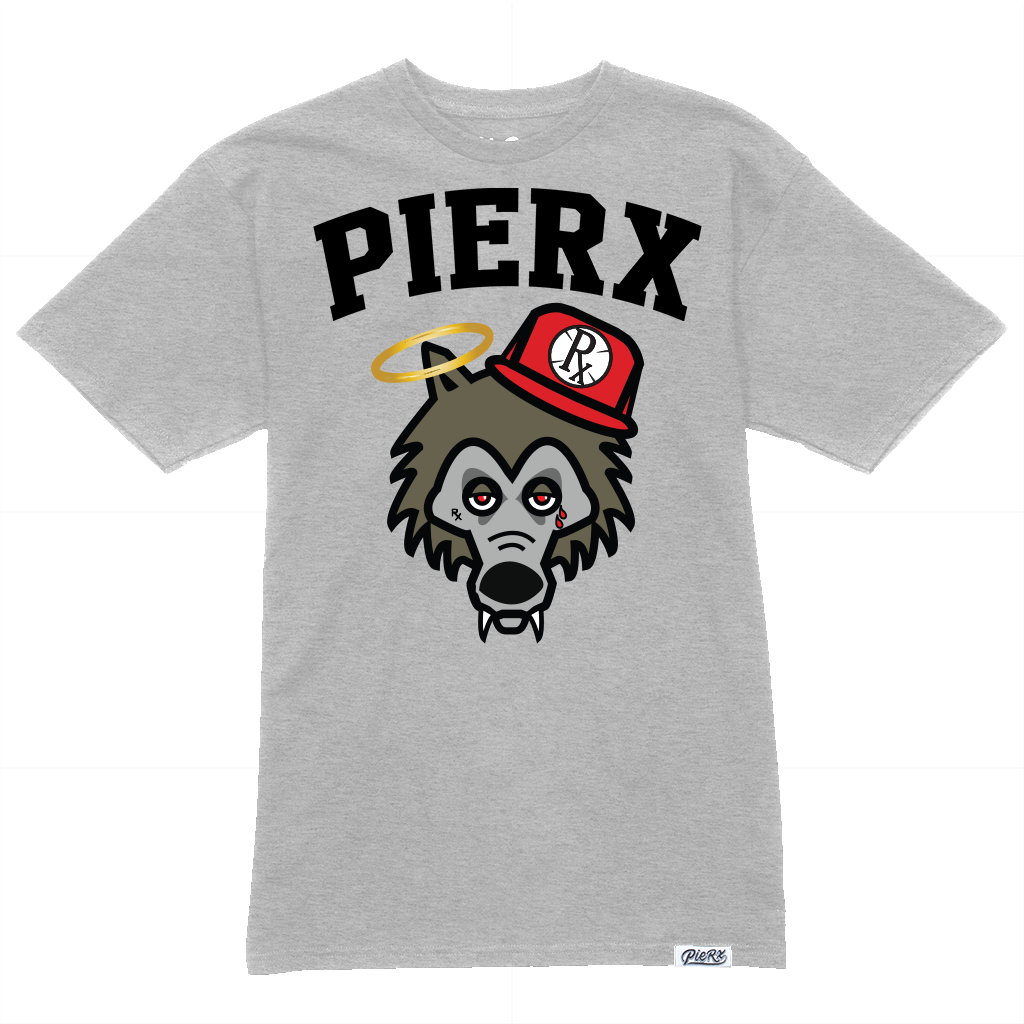 Rx Wolf x PieRx Block Tee - Heather Gray/Black