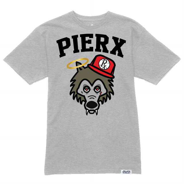 Rx Wolf x PieRx Block Tee - Heather Gray/Black