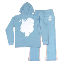 Load image into Gallery viewer, Rx Flare Sweat Suit - Light Aquamarine/White
