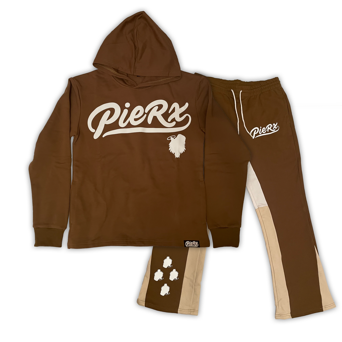 Rx Flare Sweat Suit Upside Down - Brown/White/Cream