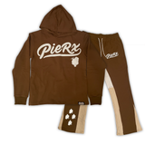 Rx Flare Sweat Suit Upside Down - Brown/White/Cream