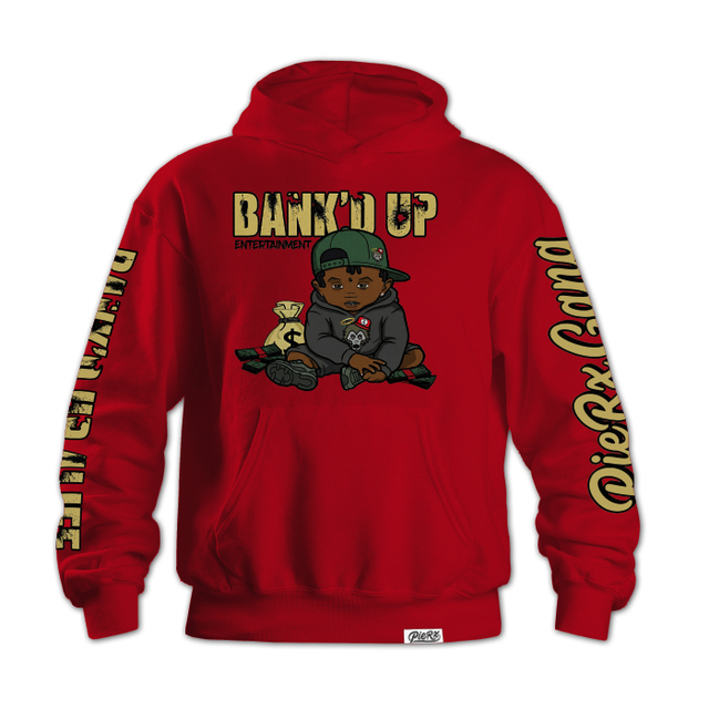 Pie-Rx x Bank'd Up Collab Hoodie - Red