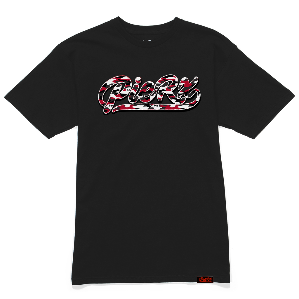 Whip Game Red Camo Slim Fit Tee - Black