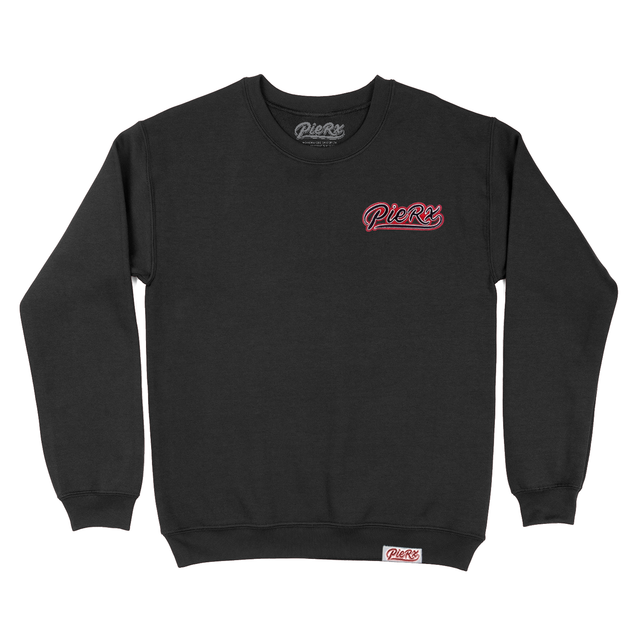 Chenille Whip Game Patch Crewneck - Black