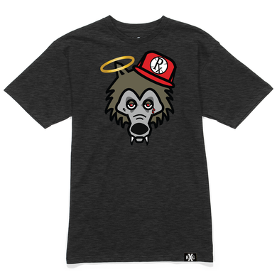 RxG Wolf Tee - Dark Charcoal Gray w Glow Eyes