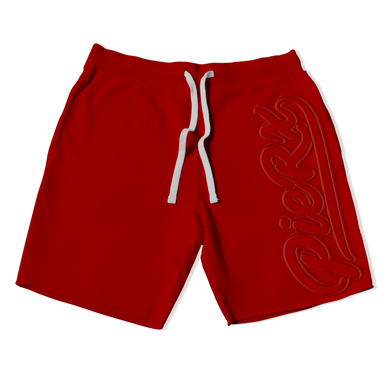 Whip Game Embossed Shorts - Red