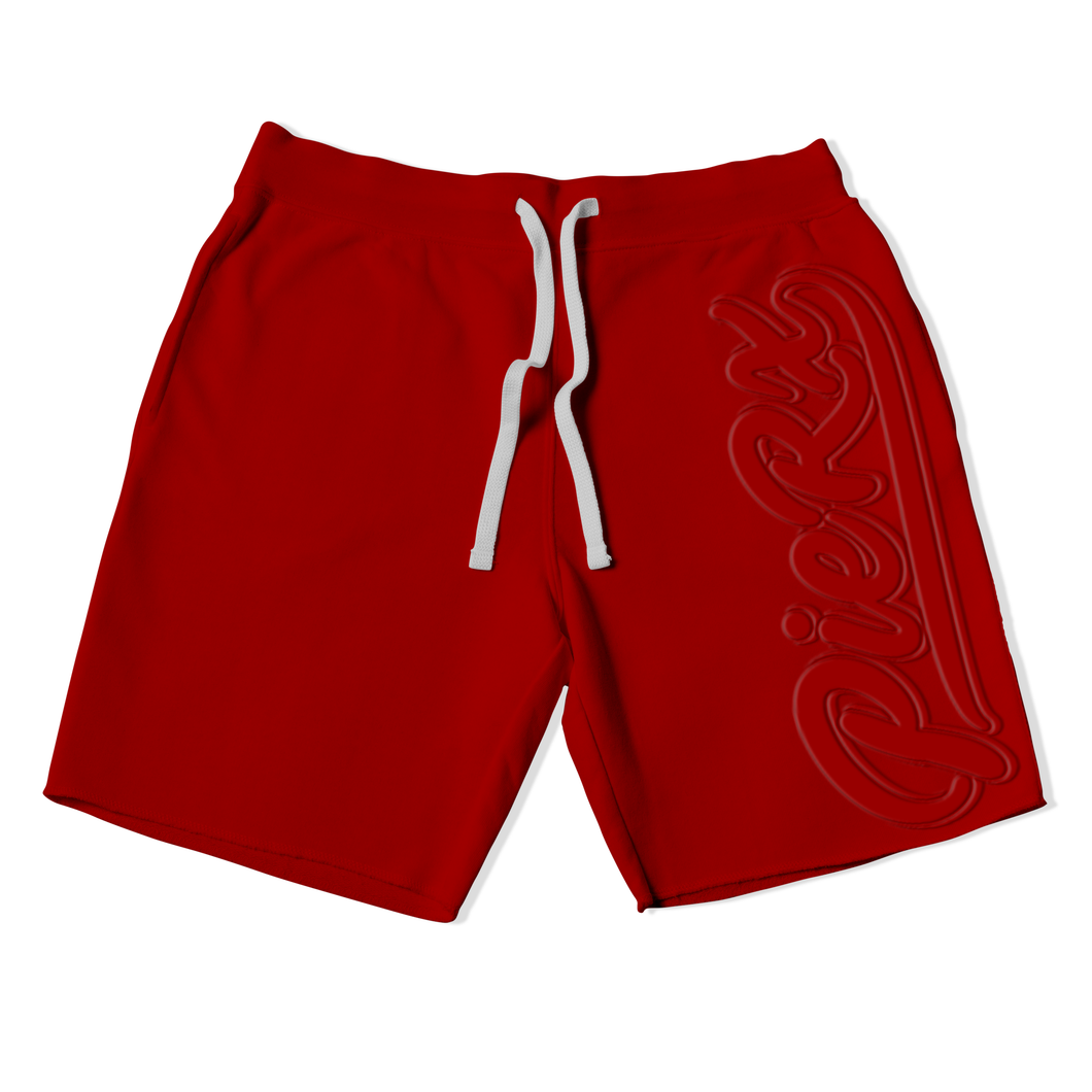 Whip Game Embossed Shorts - Red