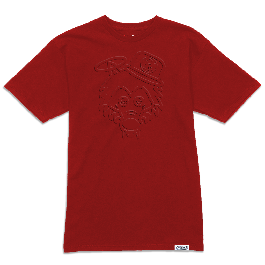 Embossed Rx Wolf Tee - Red