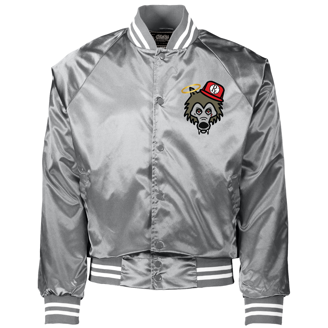 Silver sales baseball jacket