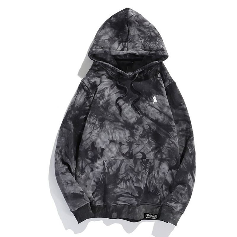 Narco Polo Tie Dye Hoodie -Black/Gray