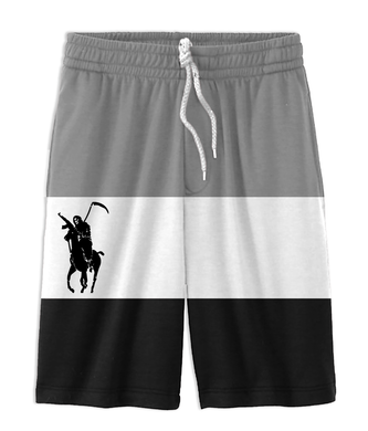 Narco Polo Tri-Color Fleece Shorts - Gray/White/Black