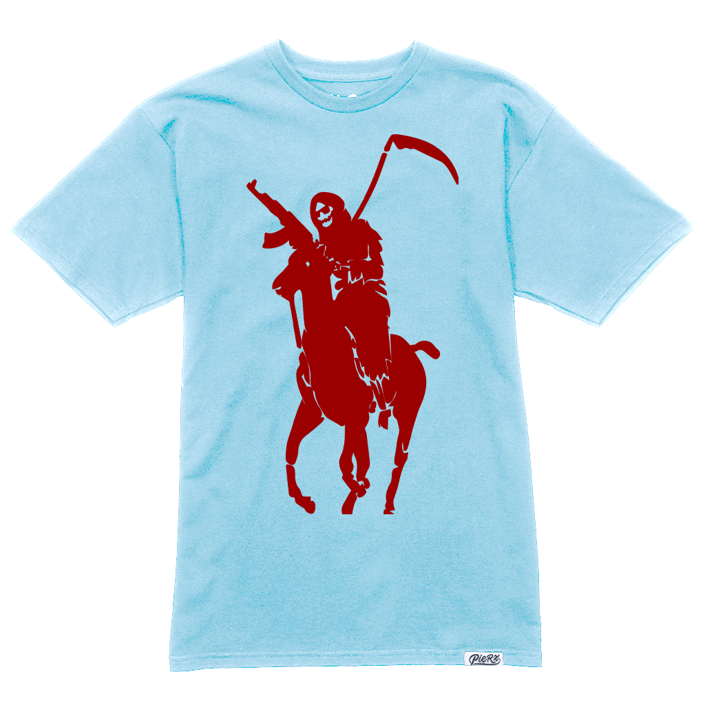 Narco Polo Tee - Light Blue/Red