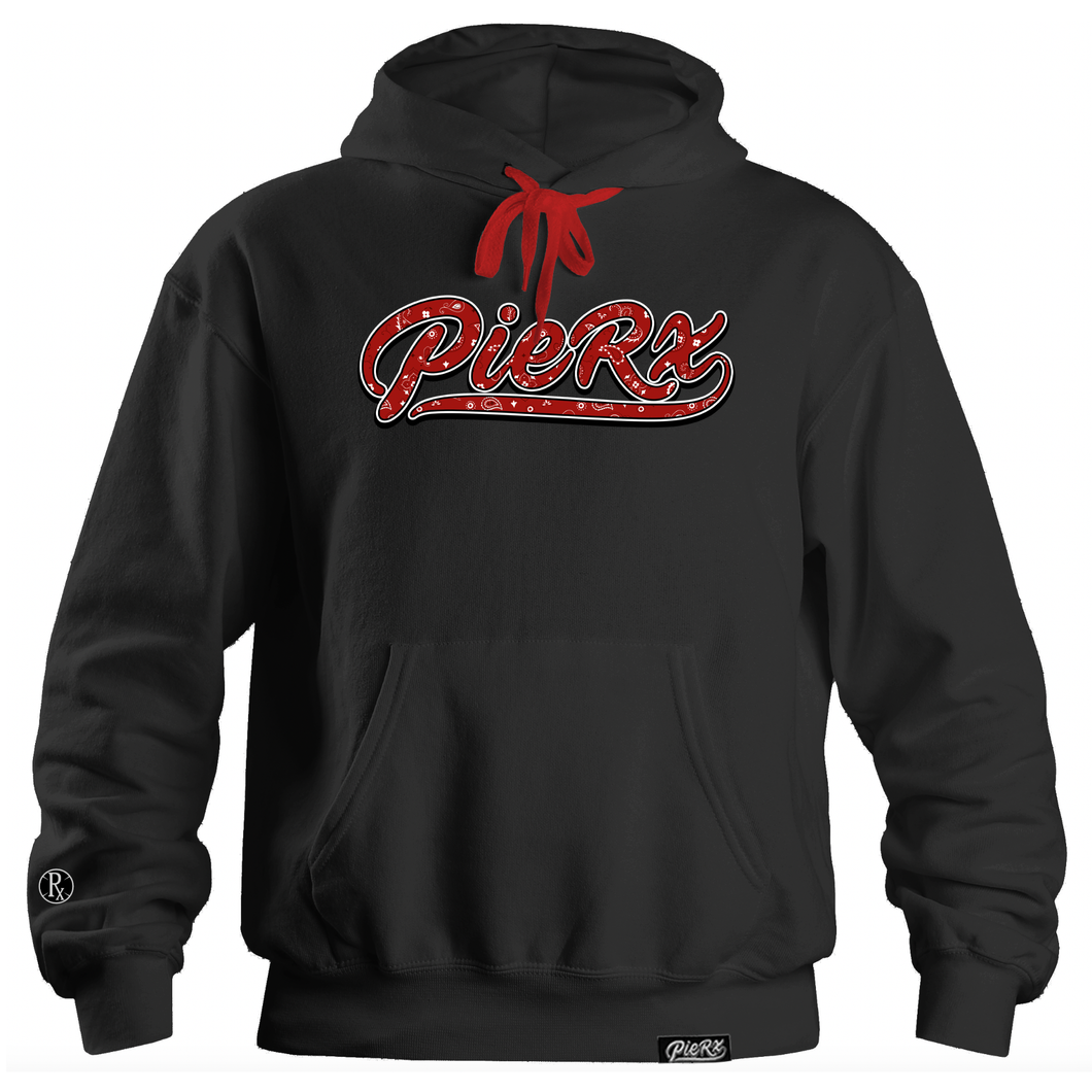 Red Paisley Whip Game Hoodie Black Pie Rx Clothing