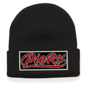 Beanie - Red Paisley Whip Game - Black