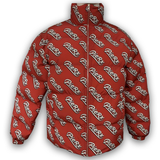 Whip Pattern Puff Coat - Red