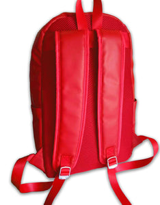 Rx Pattern Leather Backpack - Red