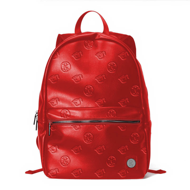 Rx Pattern Leather Backpack - Red