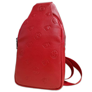 Rx Pattern Leather Chest Bag - Red