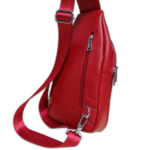 Rx Pattern Leather Chest Bag - Red