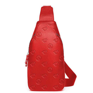 Rx Pattern Leather Chest Bag - Red