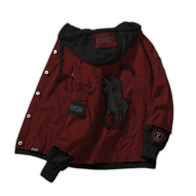 Narco Polo Denim Hoodie Jacket - Red
