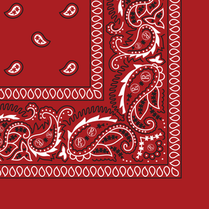 thumbnail image 2 of RFCO 22x22 Red Paisley Bandana - 100% Cotton, Unisex, Classic Design 2 of 6