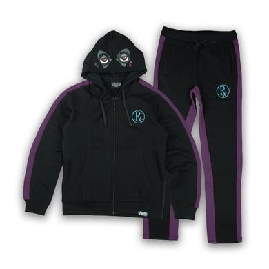 Stripe Rx Wolf Eyes Sweat Suit - Black Grape Ice