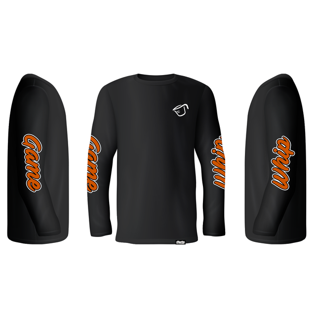 Long Sleeve "Whip Game" Tees - Orange/Black