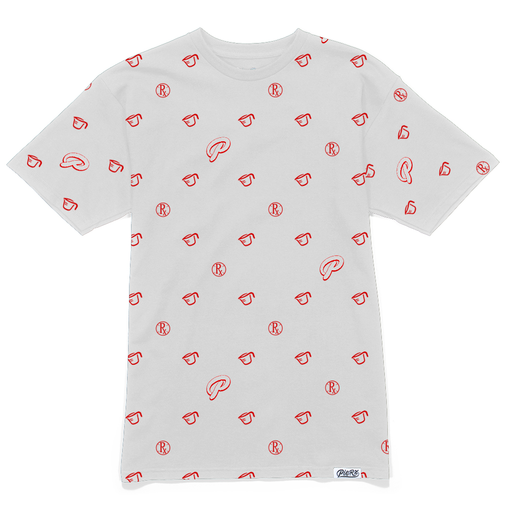 Rx Pattern Tee - White/Red – Pie-Rx Clothing