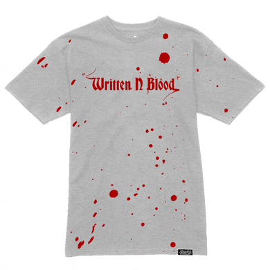 Written N Blood Tee - Heather Gray