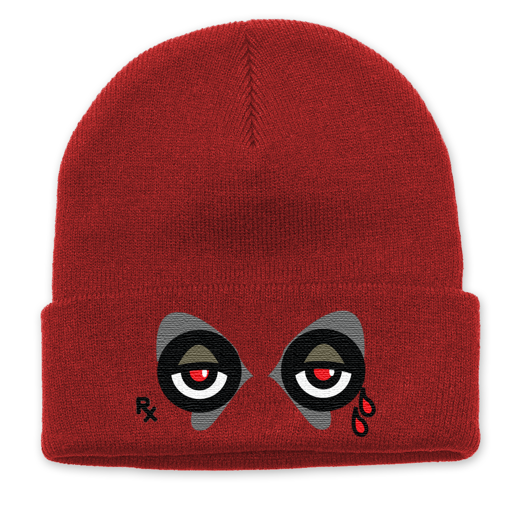 Beanie Rx Wolf Eyes Cardinal PieRx Clothing