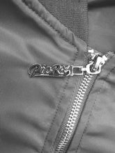 Load image into Gallery viewer, Bomber Jacket - Black Satin Gray Wolf